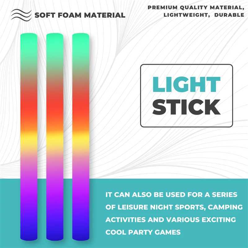 AB09-20Pcs White Bulk Colorful LED Glow Sticks Cheer Tube Dark Light Birthday Wedding Party Supplies W250528