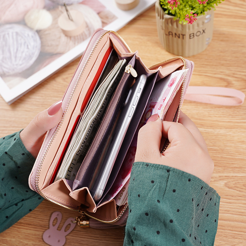 New Women s Wallet Long Handbag fashion Color Block Zipper tassel Large fashion Capacity Mobile Phone Bag Designer Men s Fashion Wallet