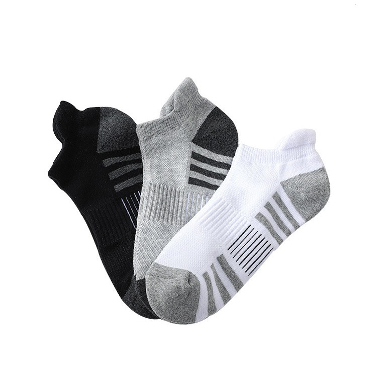Running Men's Short Tube Professional Sports Thickened Towel Bottom Shock Absorption Non-Slip Mesh Breathable Cotton Socks