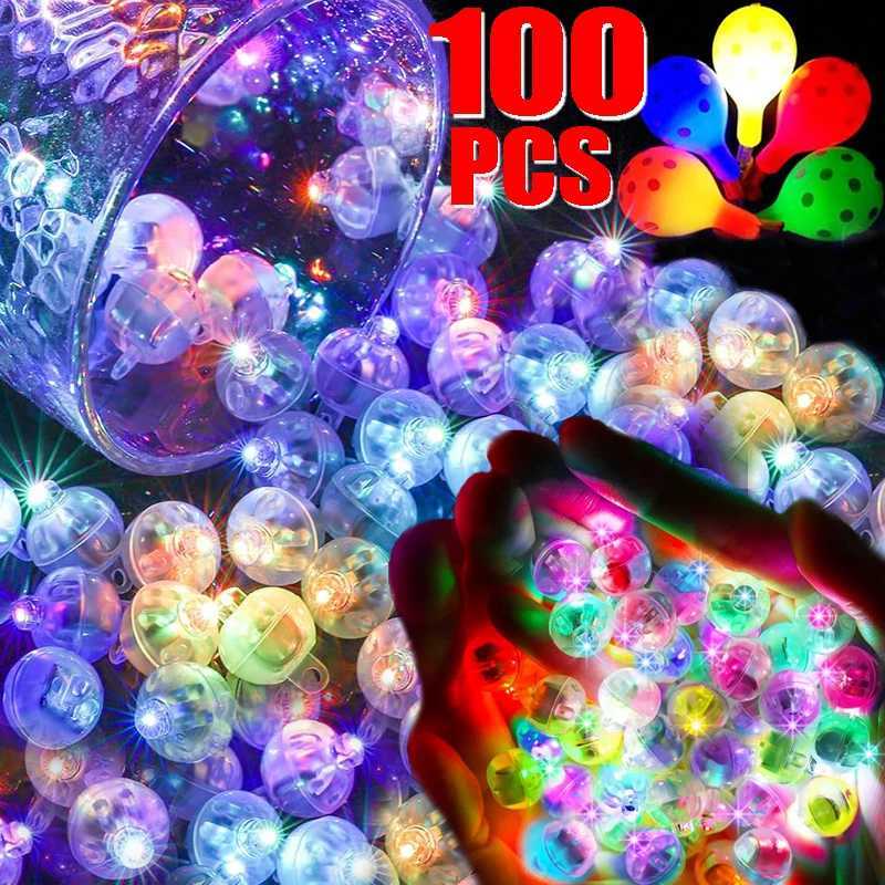 10-100Pcs Luminous Tumbler Ball Lamp Mini LED Balloon Light Colorful Flashing Lantern Christmas Wedding Birthday Party Decor W250528