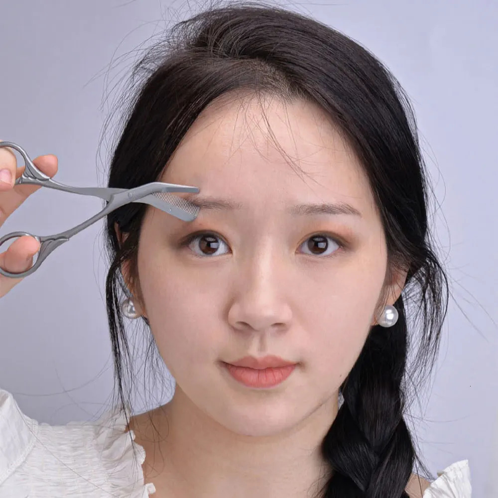 Stainless Steel Eyebrow Trimming Knife Face Razor for Women Professional Scissors with Comb Brow Trimmer Scraper 250516