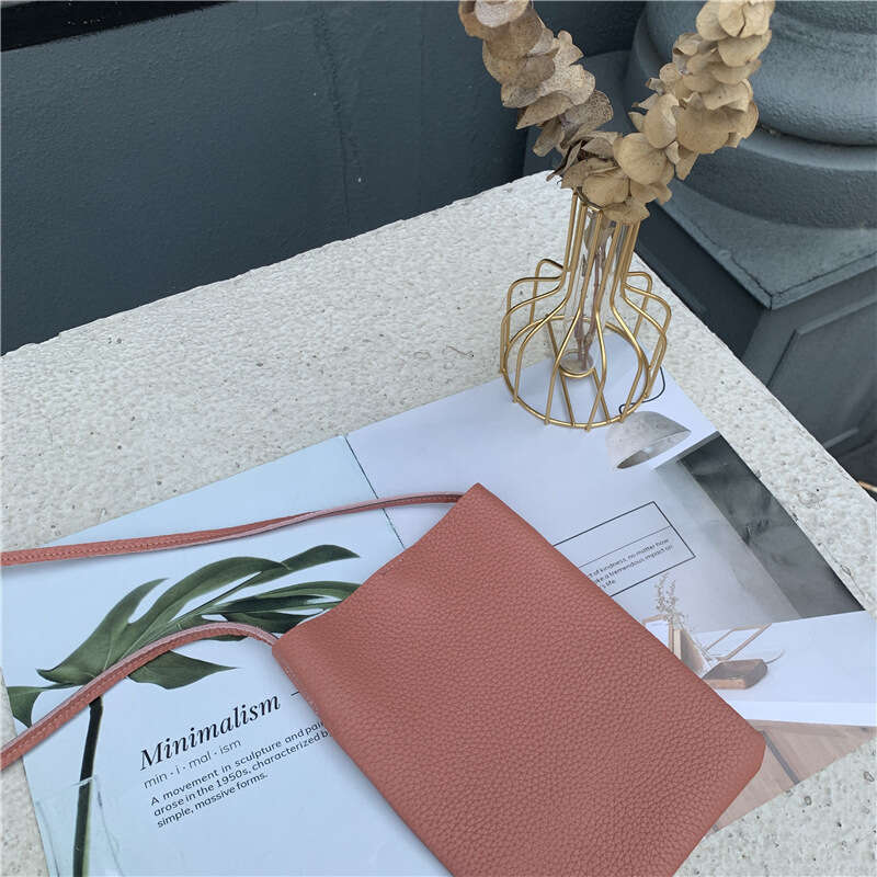 Phone Handheld High-End Genuine Leather Crossbody Small Korean Fashion Top Layer Cowhide Women's Handbag Shoulder Bag