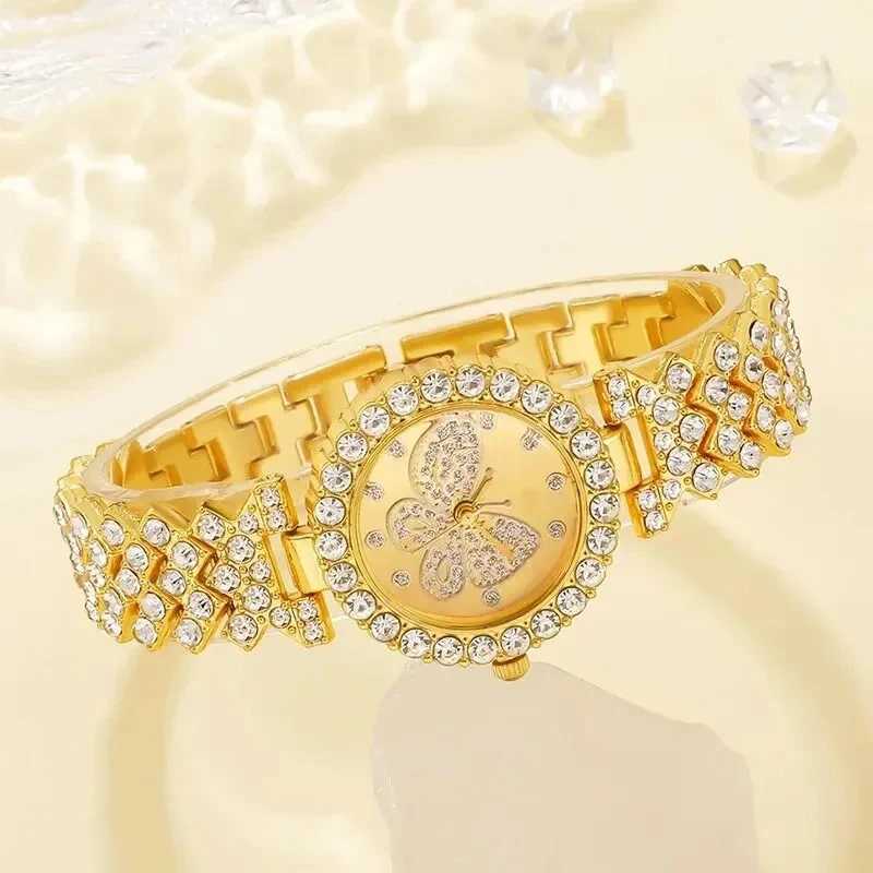 Womens Butterfly Dial Watch Brand Design Female Clock Womens Steel Bracelet Watch Quartz Luxury Fashion Diamond XJ250527