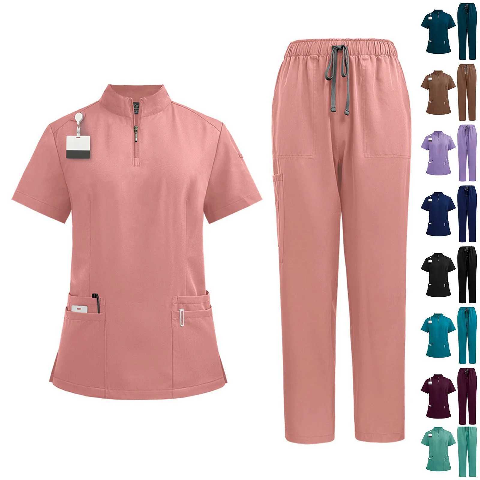 Unisex Scrub Set Beauty Sn Workwear Clinical Scrubs Top Pants Spa Doctor Nursing Clinical Suit uniformes quirrgicos mujer X250528
