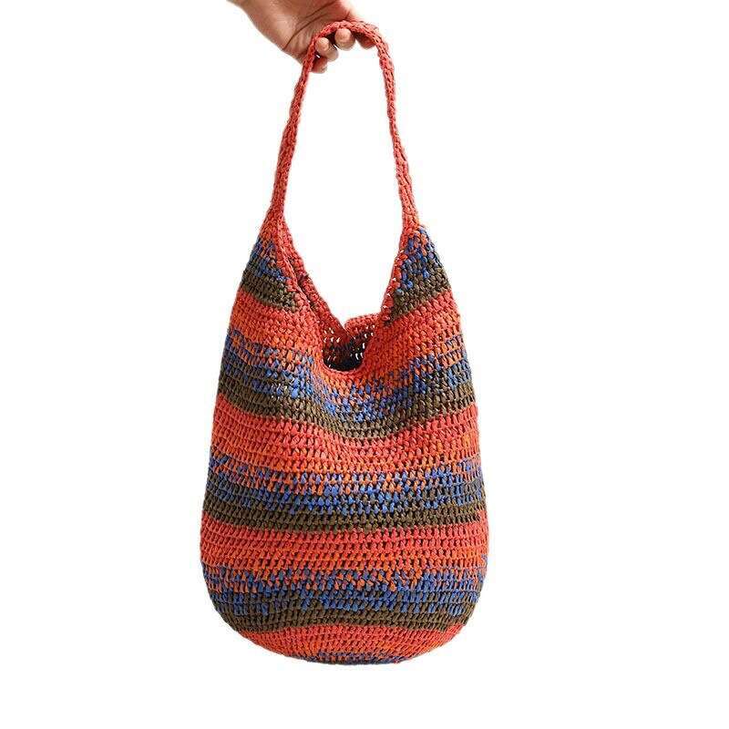 Fashion Colorful Single Shoulder New Casual Large Capacity Woven Vacation Beach Versatile Straw Bag