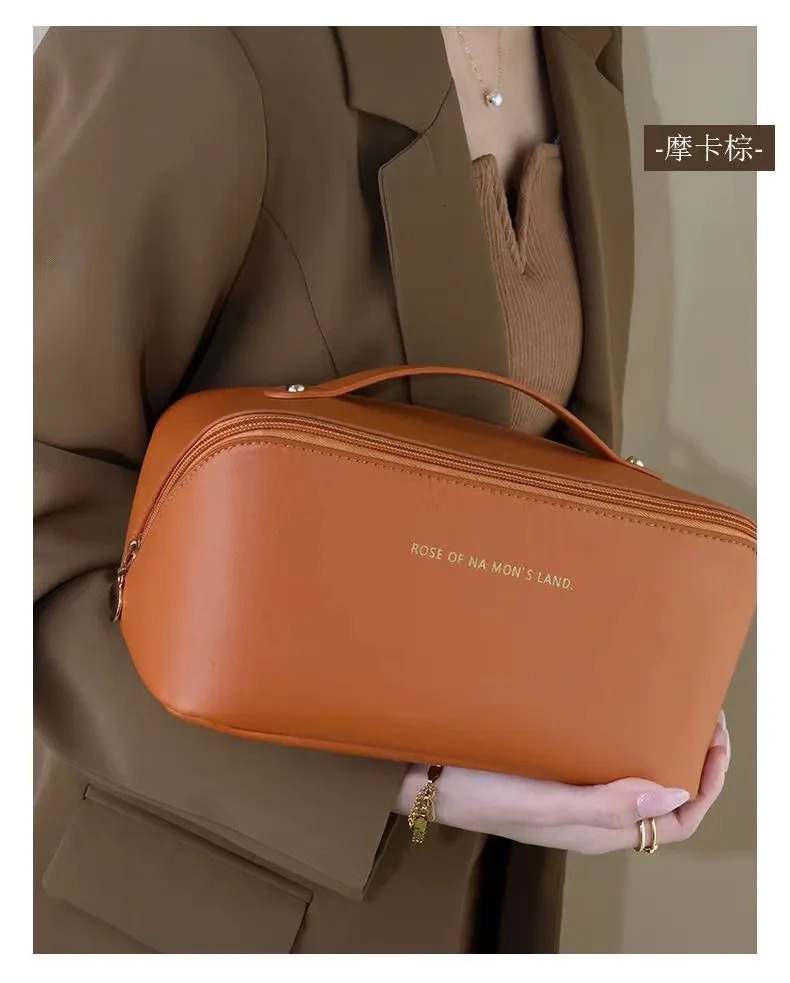 Large Capacity Womens Travel Makeup Bag Portable PU Waterproof Hand Wash Bag multilayer Multi Functional Storage Bag Gifts 250527