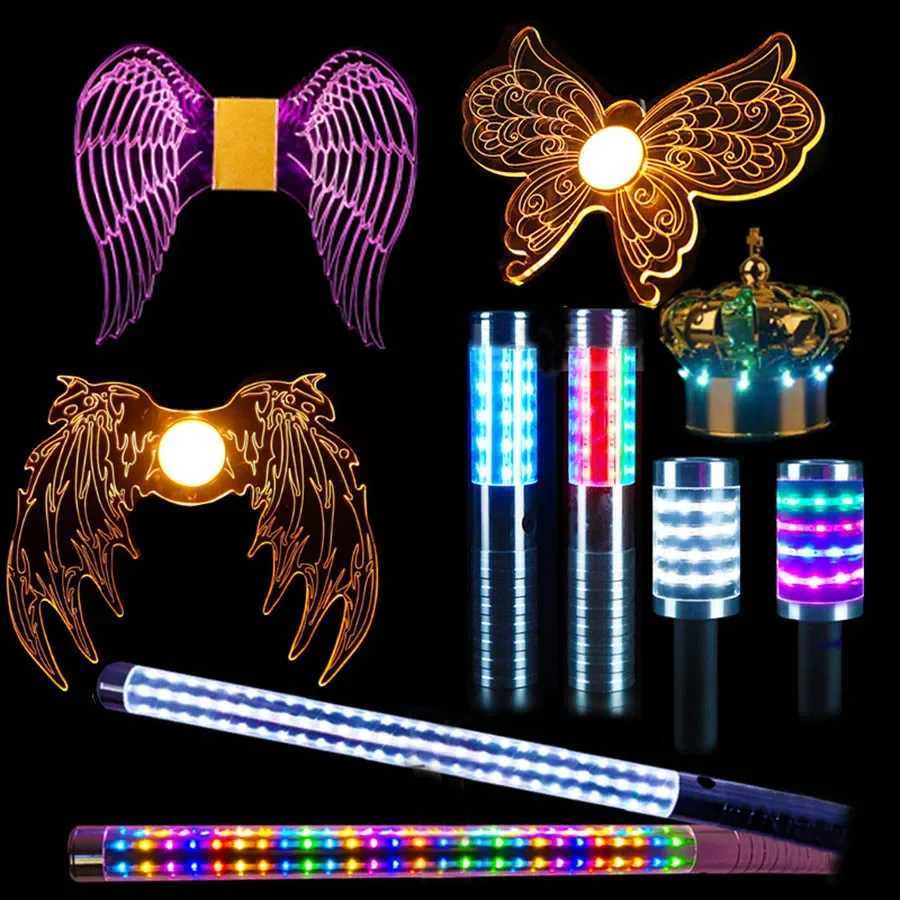 1PC Butterfly Angel Wing Champagne Bottle LED Topper Light Wine LED Strobe Baton Flashing Stick For Bar Party Nightclub Decor W250528