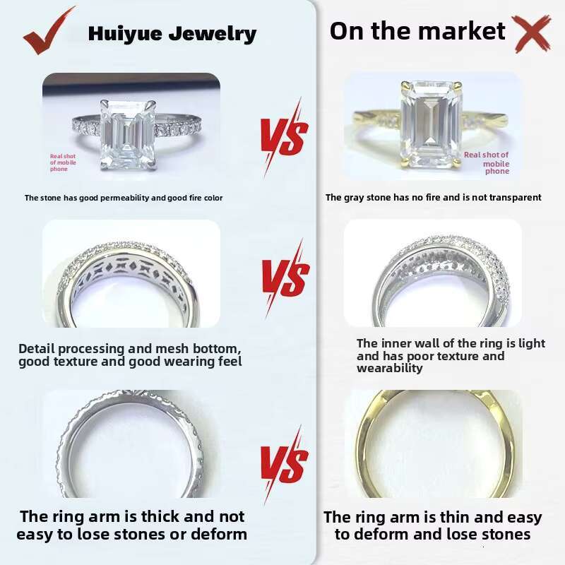 Simple 925 Sterling Silver Wedding Ring for Women Moissanite Ring Wholesale Engagement Designer Jewelry Fashion Rings