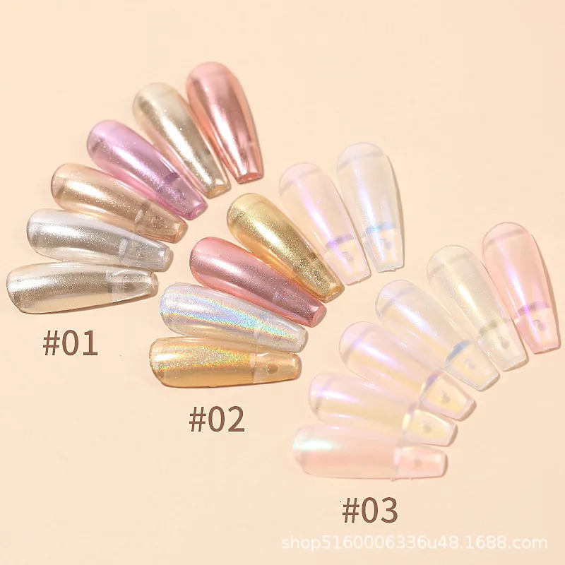 6 Color/Set Solid Magic Mirror Powder For Nails Art Decoration Aurora Acrylic Glitter Mixed Manicure Holographic Chrome Powder 250523