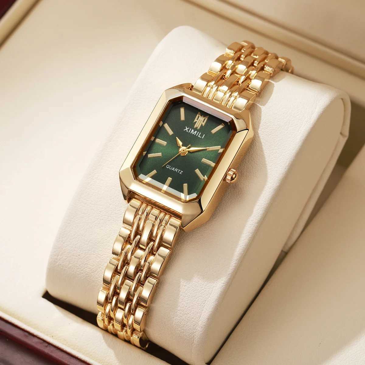 Luxury Stainless Steel Strap Women Watches Fashion Rectangle Quartz Watch Reloj Mujer Girls Clock GiftWithout BoxXJ250527