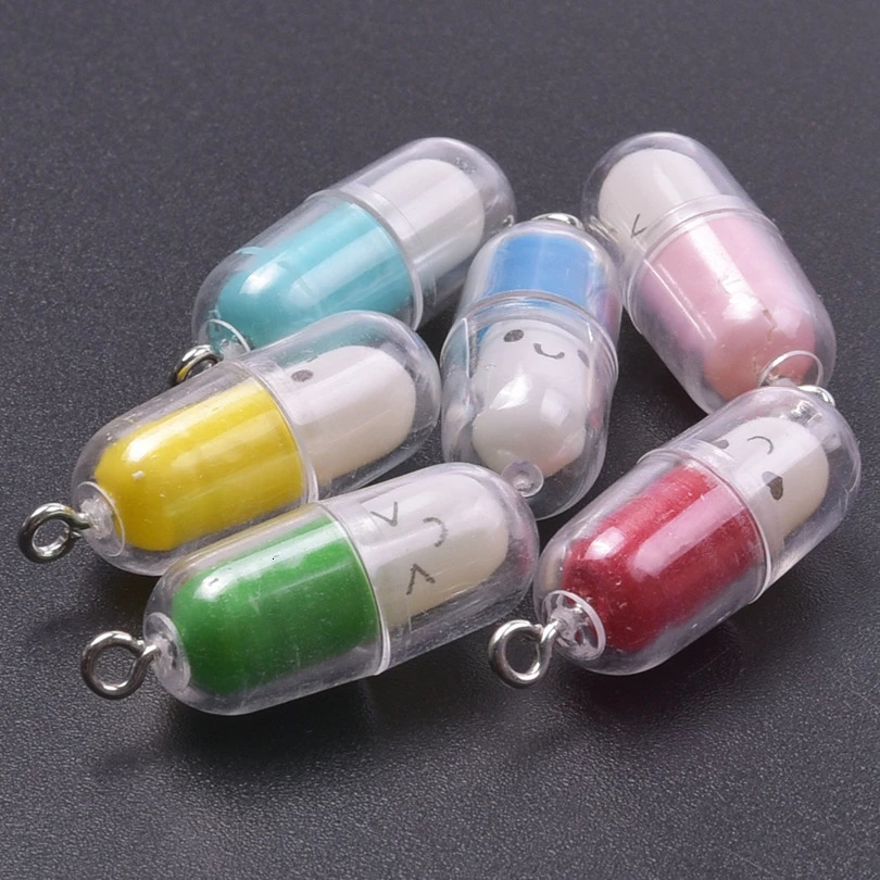 103050100pcs Resin Cute Smiling Face Capsule Charms Pendant For Jewelry Making Diy Earrings Keychain Handmade Accessories 250519