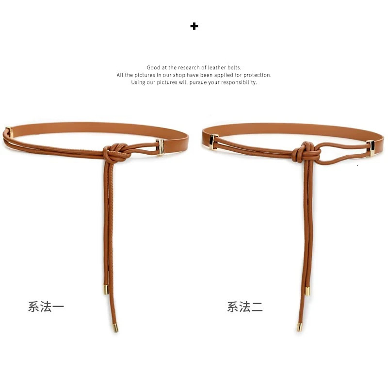 Versatile Genuine Leather Belt for Women Vintage Knotted Belts Ideal for Business Casual Chic 250527