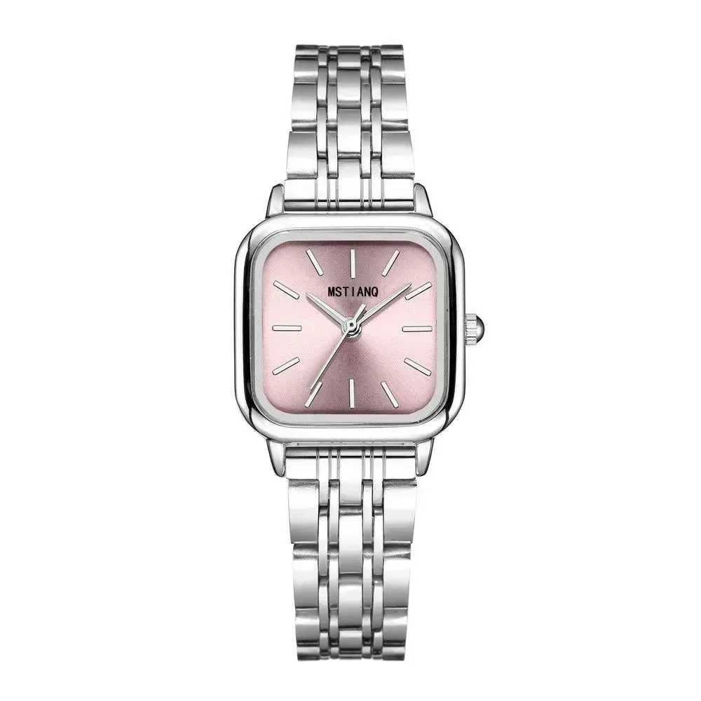 Stainless Steel Watch Womens Ins Style Simple Student Quartz Watch Casual Fashion Versatile Luxury Small Square Wristwatch XJ250527