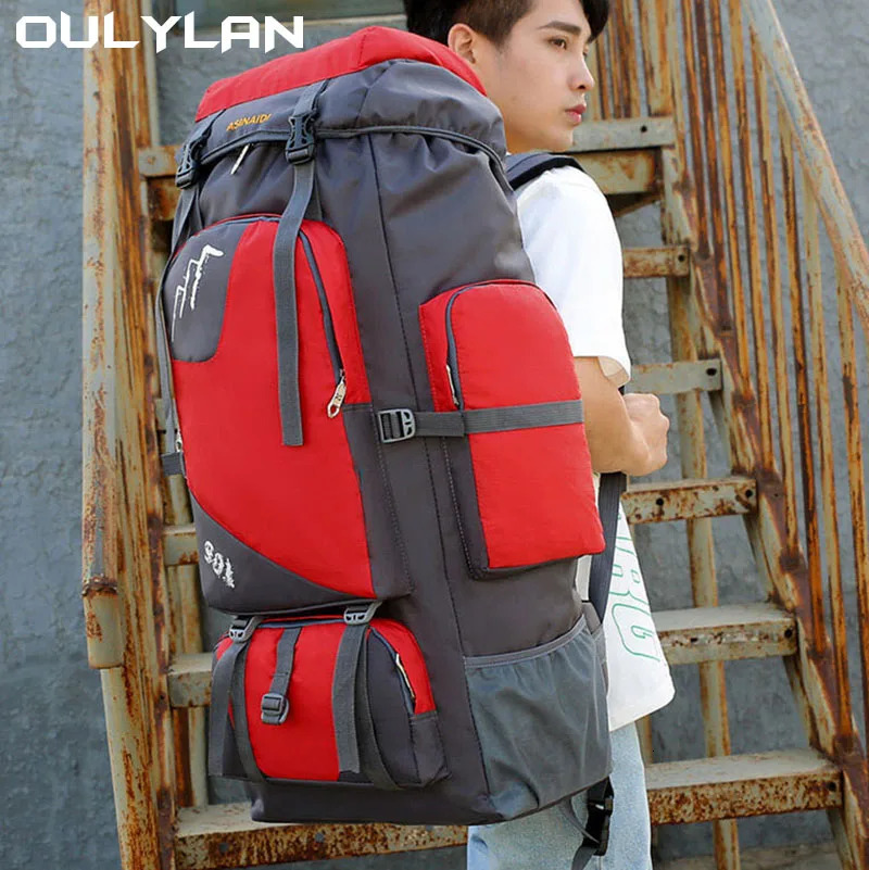 Oulylan 90L Waterproof Hiking Camping Backpack Trekking Bag Rucksack Large Capacity Travel Sports Bags Camping Equipment Men 250522