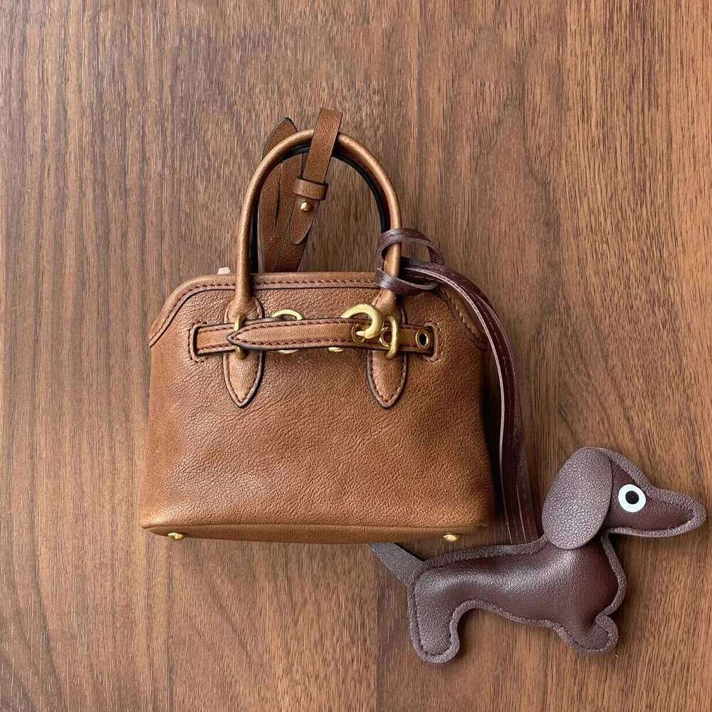 Cowhide Vintage One-Shoulder Crossbody Bag 2025 New Genuine Leather Fashion Women Pendant High-Quality Mini Handbag