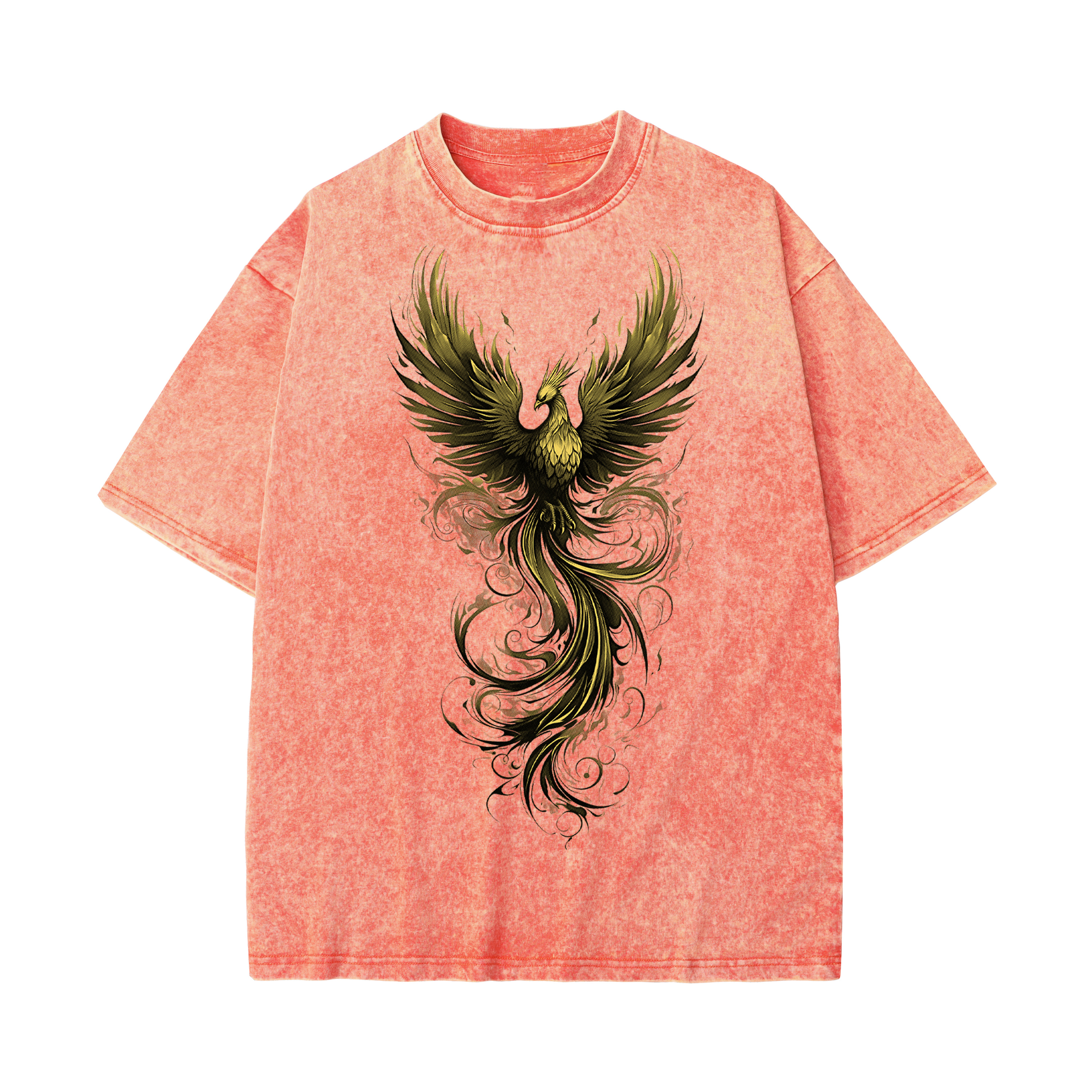 T-shirt men's top designer cotton T-shirt Hot stamping phoenix short sleeved clothing high-quality fashionable T-shirt