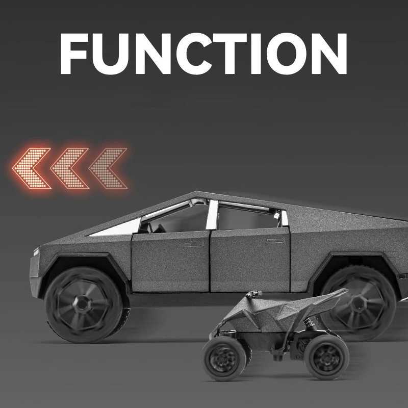 Truck Toy 1 32 Off Road Pickup Trailer Alloy Car Diecast Model Sound Light Children Toy Fashion Home Furnishings Gift Cyber R250528