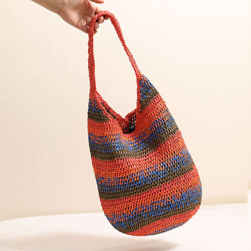 Fashion Colorful Single Shoulder New Casual Large Capacity Woven Vacation Beach Versatile Straw Bag