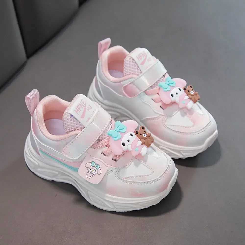 Sanrio Kawaii Sanrio Hello Kitty Kuromi Girls Casual Shoes Hot New Style Spring Autumn Kids Sneakers My Melody Anime Dad Sports Shoes XJ250527