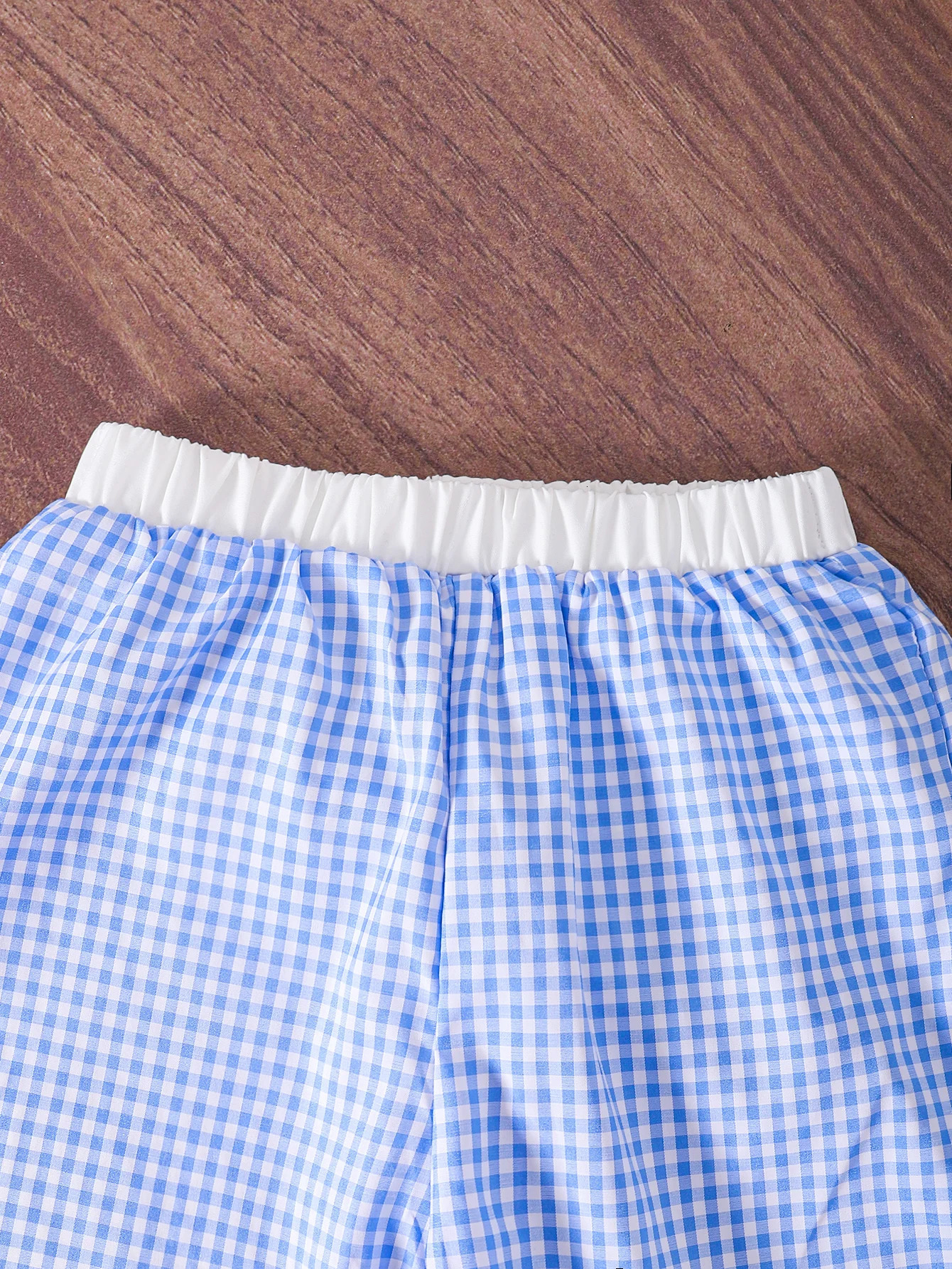 Girls plaid printed round neck sleeveless top paired with pants casual twopiece set 250528
