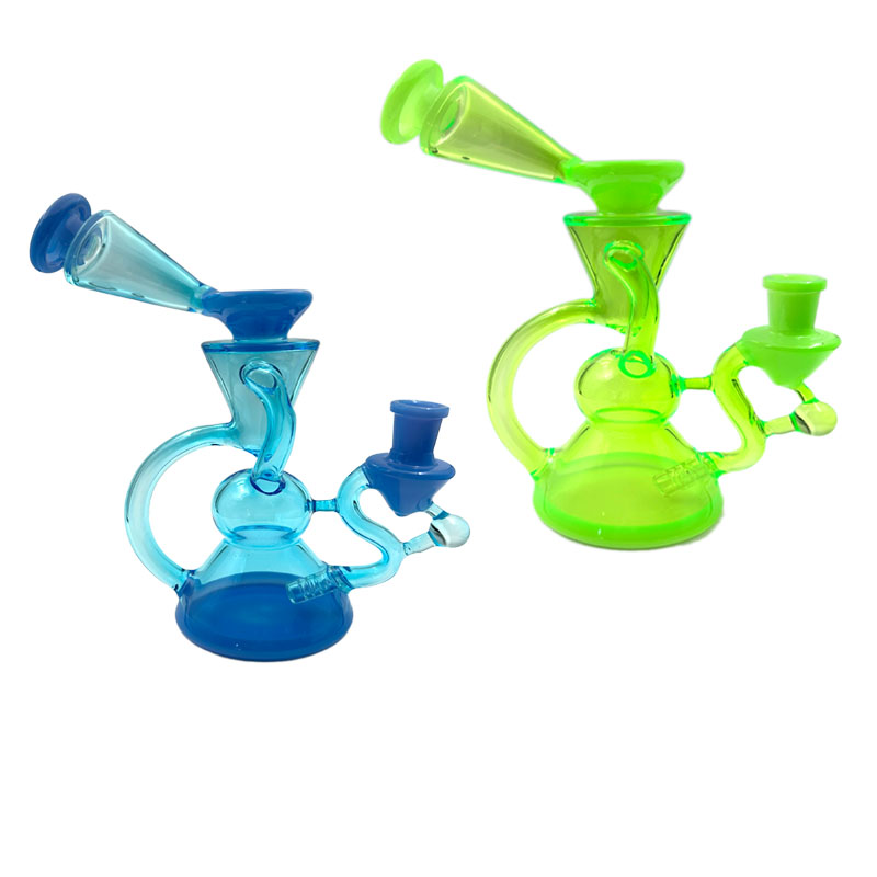 Luxury Hookah Glass Bong Smoke Pipe Slit Puck Wig Wag Glass Neck 14.4mm