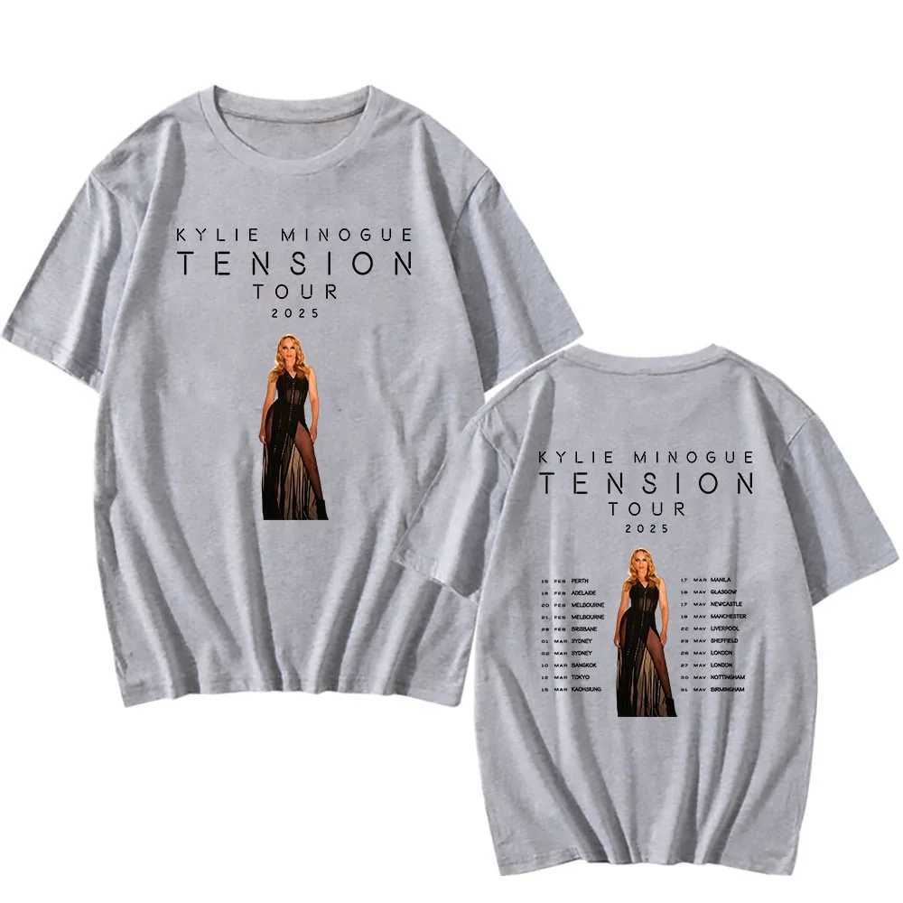 Famous Singer Print Tshirt Kylie Minogue Tension Tour 2025 T-shirt Cotton Summer Men/Women T-shirt Ropa Hombre Graphic Clothes X250528