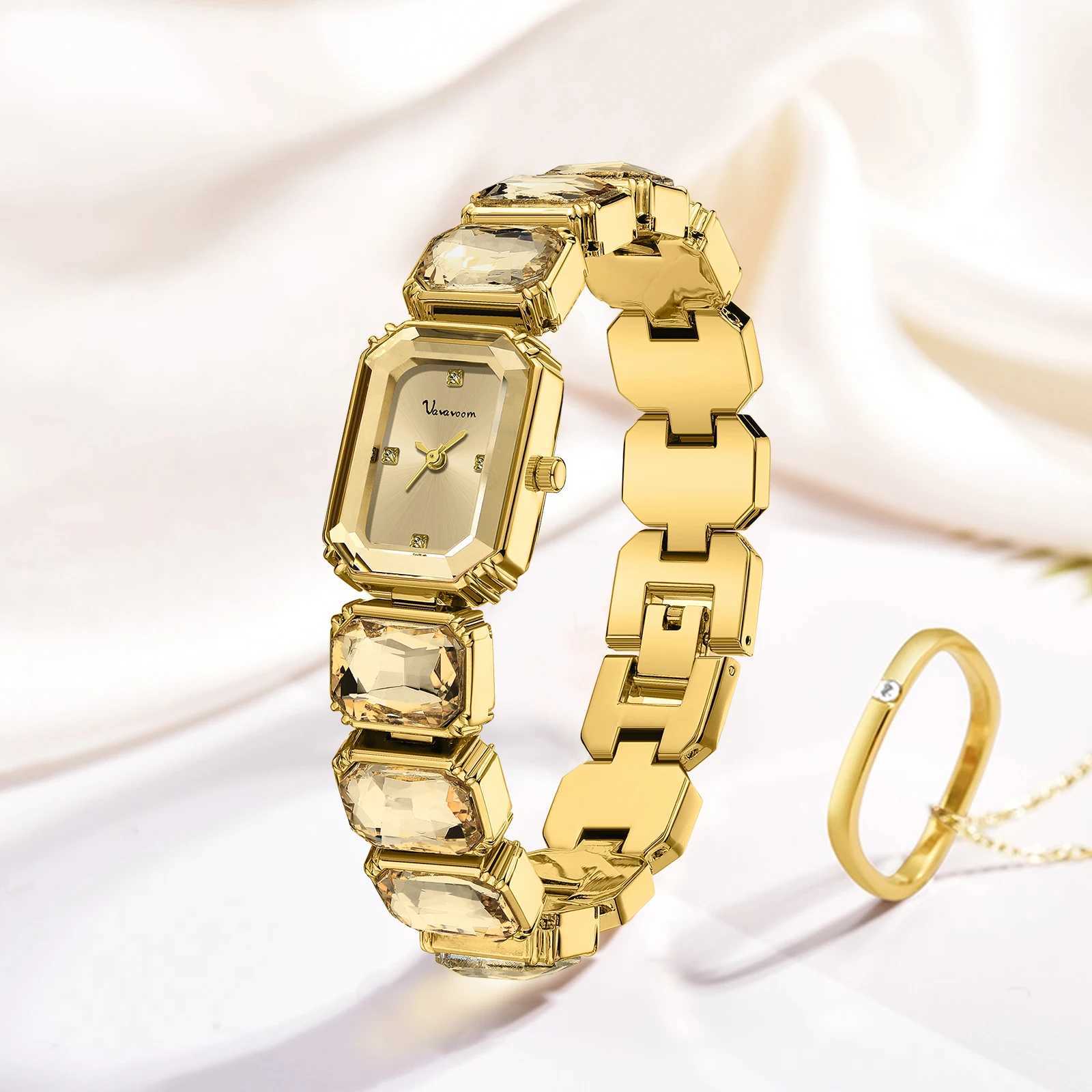 2025 New Women Watches Luxury Diamond Square Quartz Movement Stainless Steel Mesh Belt Original Gold Fashion Dress Womens Watch XJ250527