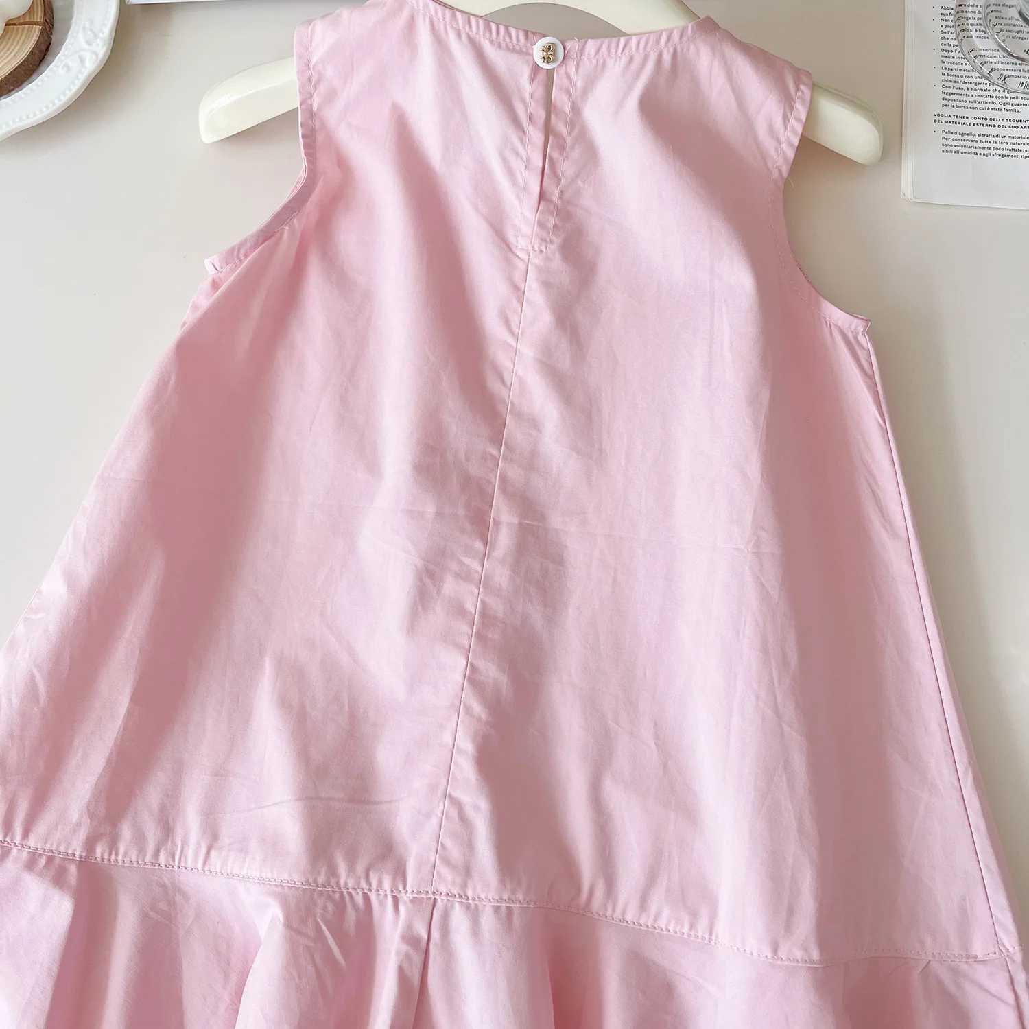 Girls Casual Dresses Rose Sleeveless Spliced Fishtail Dress Girls Clothes for 2 To 7 Years Kids Clothes Girls Dresses X250528