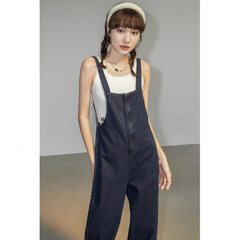 MEXZT Denim Overalls Women Streetwear Jumpsuits Vintage Sweet Wide Leg Suspender Pants Preppy Bow Bandage Strap Jeans Trousers 250523