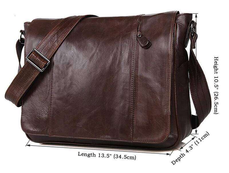 Fashion High Class Oil-Waxed Genuine Shoulder men Leather Messenger Male Crossbody Sling Leisure Bag Satchel