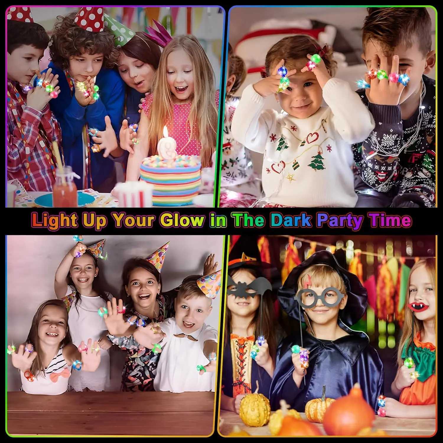 150-Pack LED Light Up Rings 6 Styles Glow in the Dark Party Favors for Kids Adults Birthday Classroom Prizes Raves W250528