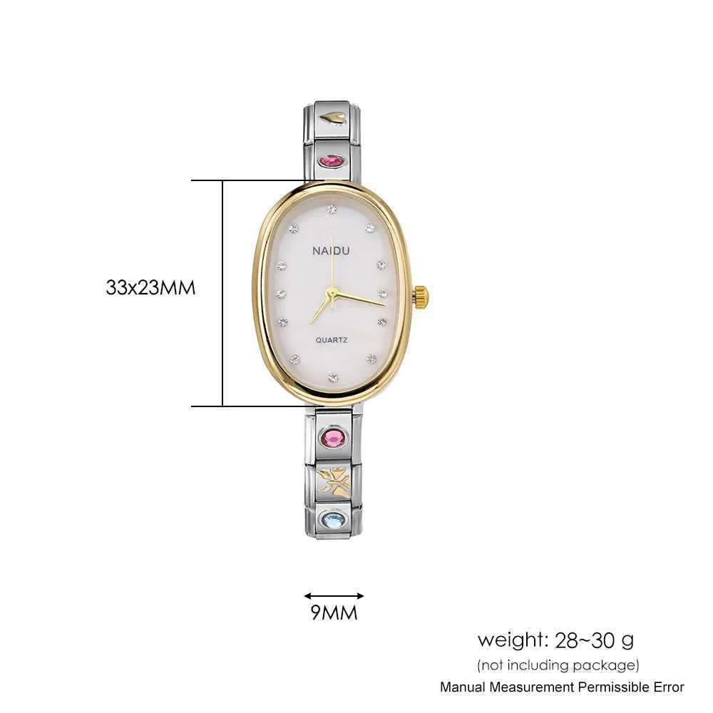 GEMOSA Modern Oval Casual Vintage Design Quartz Watches Women Ladies Stainless Steel Width 9mm Strap Party Birthday Perfect Gift XJ250527