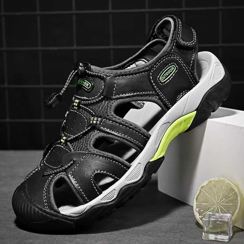 Men Leather Men's Sandals Durable Handmade ing Close Toe Non Slip Shoes For Indoor Outdoor Beach Big Size 48 05c4 's