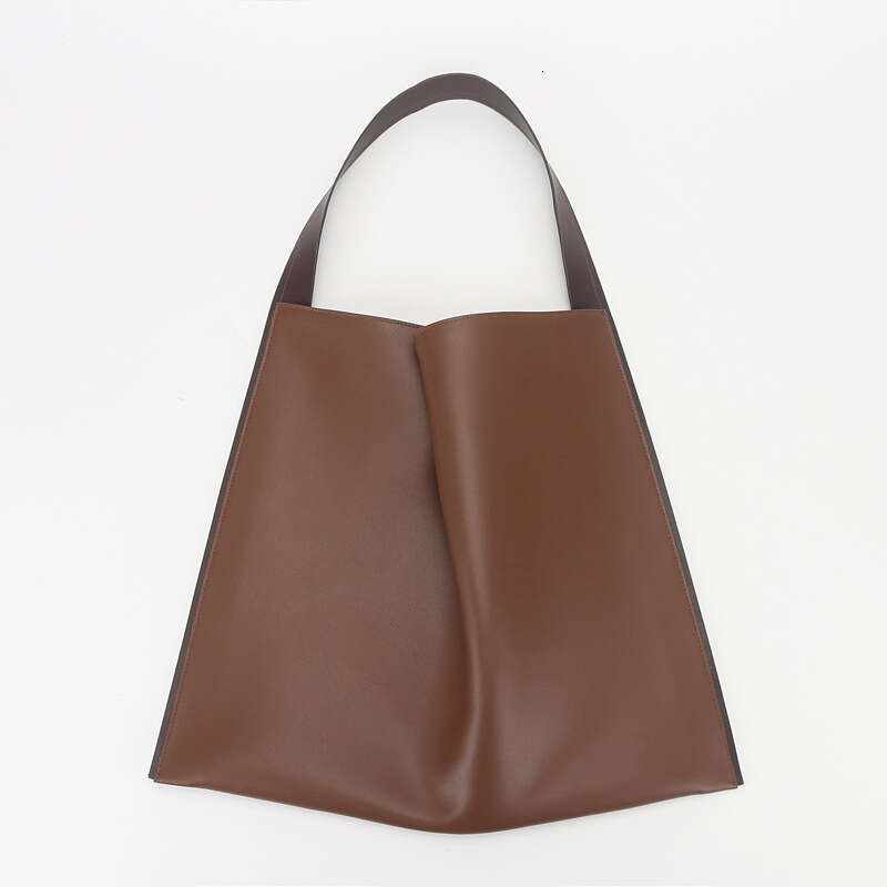 2023 New Genuine Leather Korean Style Tote for Women Simple Fashion Shopping Single Shoulder Large Capacity Bag