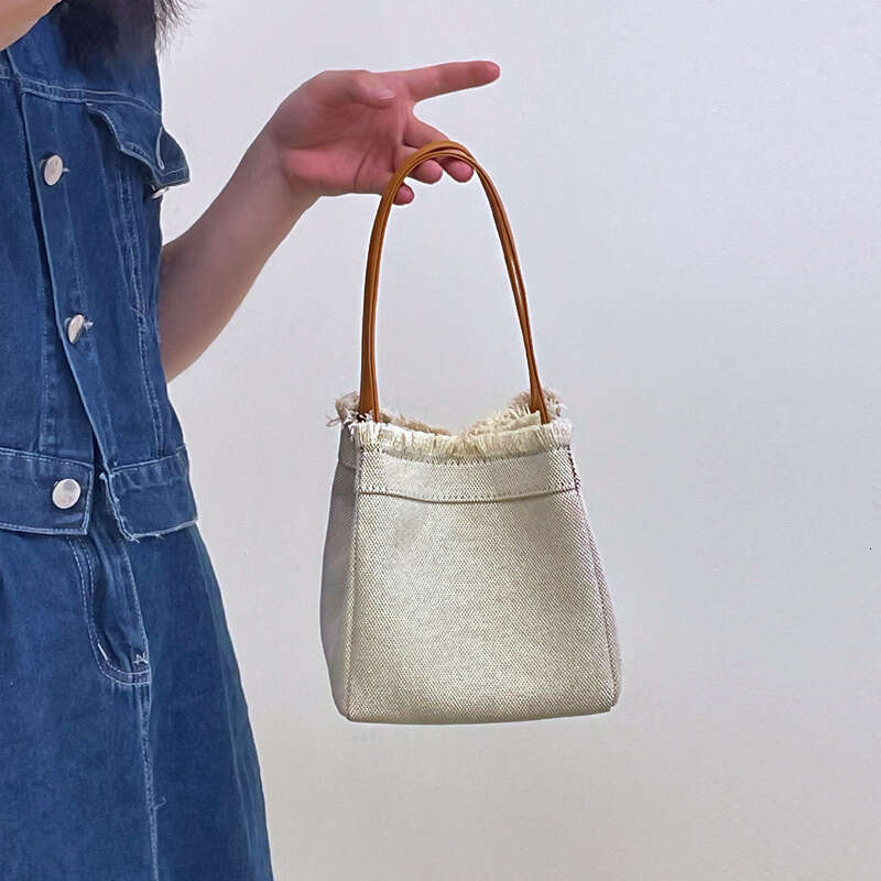 Minimalist Denim Handbag Small Crossbody Square Bucket OEM Custom Women's Canvas Bag