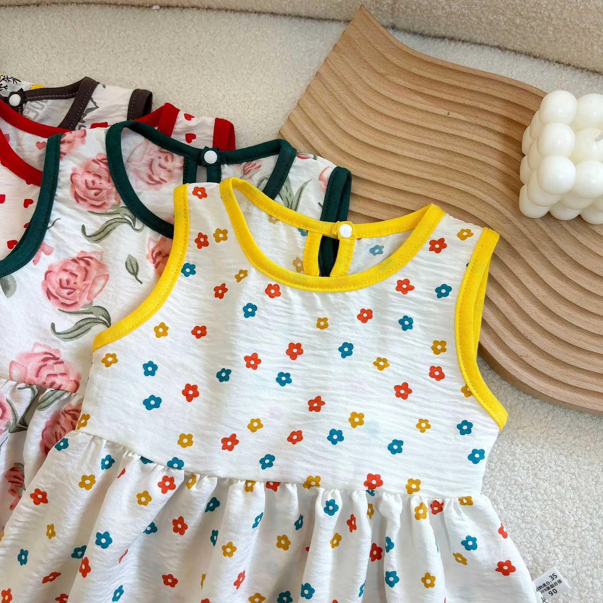 Fashion Printed Sleeveless Girls Dress Newborn Princess Dress Baby Girls Clothes Baby Girl Leisure Dress Baby Clothing X250528