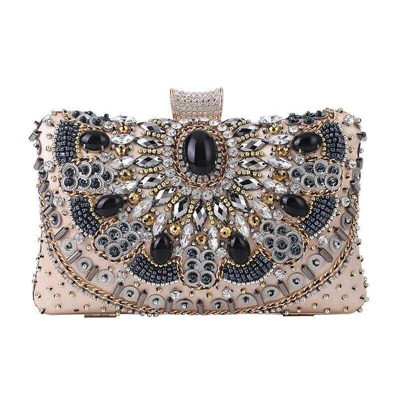 Beaded Rhionestone Sequin Handbag Metal Handbags Ladies Mini Bags Women