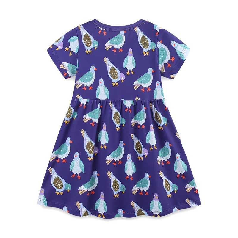 2-7T New Arrival Girls Dresses Summer Girls Party Dress Animals Print Birthday Kids School Children Clothing Toddler Dresses X250528
