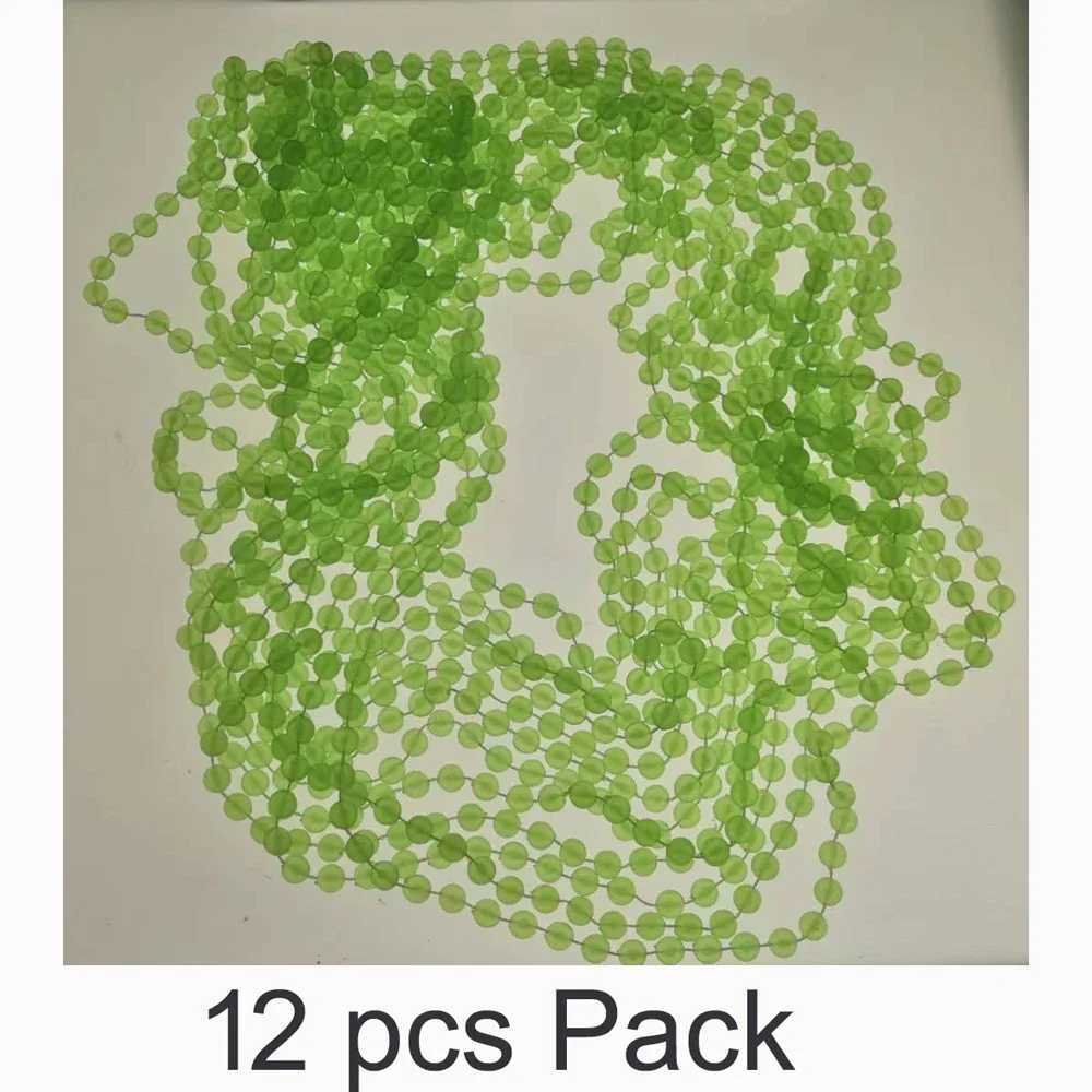 12 pcs Glow in Dark Bead Necklace Plastic Halloween bead Carnival Saint Patricks Festival beading Beer party supply W250528