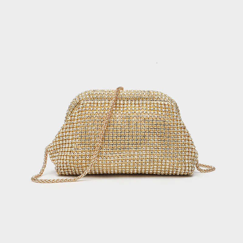 New Full Rhinestone Women's Inlaid Diamond Evening Shiny Handbag Clip Chain Shoulder Crossbody Bag