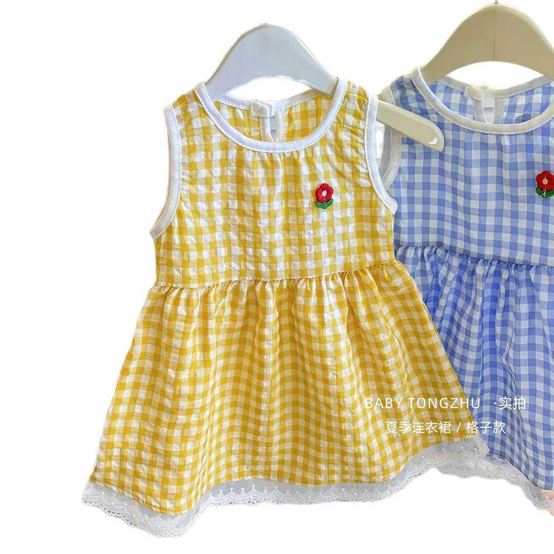 Baby Girls Dress Summer Plaid Sleeveless Girl Dress Cute Baby Clothes X250528