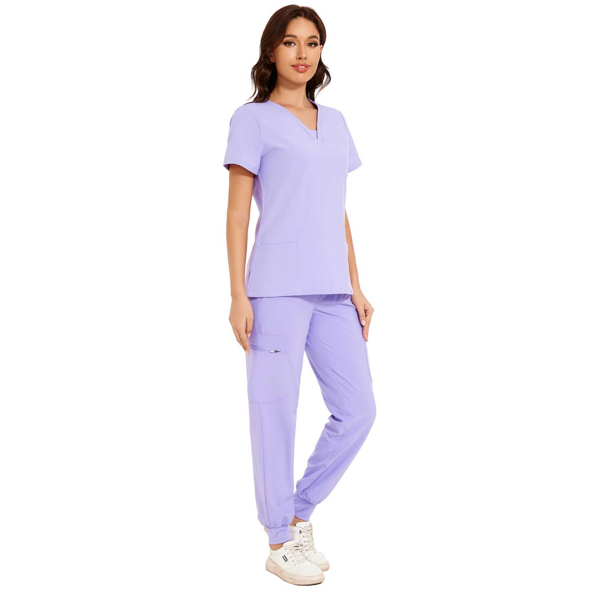 Two-piece Scrubs Oversize Medic Care Uniform Scrub Anti Wrinkle Stretch Fabric Hospital Uniform Nursing Medical Scrub Set X250528
