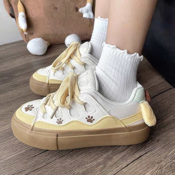 2025 Designer casual shoes Bread Girl Thick Sole Tongue Niche Design Appearance Junior High School Student Versatile Cute Pudding Dog Shoes
