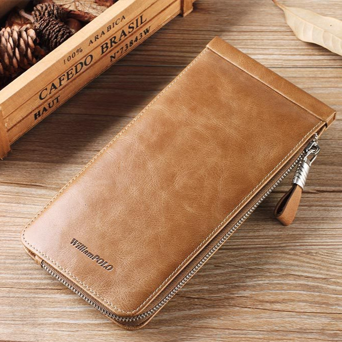 Free shipping designer wallet Emperor Paul Genuine Leather Multi-Card Slot Ultra-Thin Wallet Long Business Simple Large Capacity Card Holder Men'