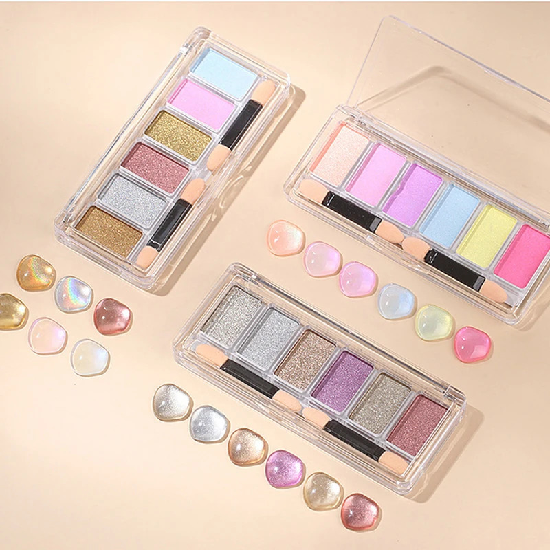 6 Color/Set Solid Magic Mirror Powder For Nails Art Decoration Aurora Acrylic Glitter Mixed Manicure Holographic Chrome Powder 250523