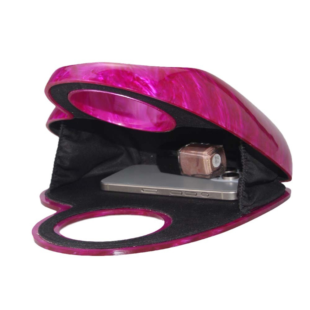 New Adult Girls Handheld Peach Heart Acrylic Bag Women's Fashion Show Wedding Banquet Bag Party Unique Handbag Female