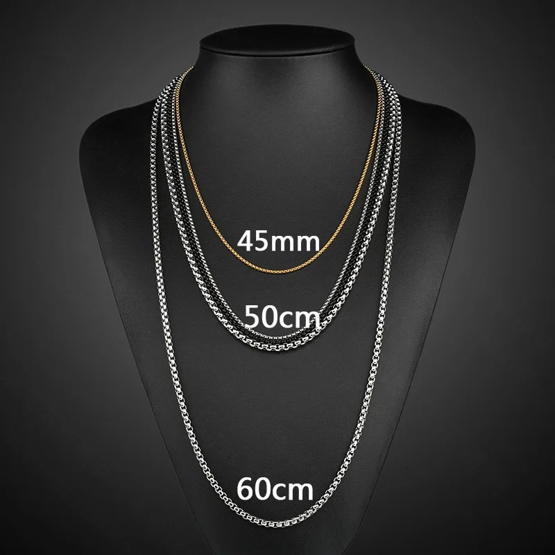 20pieces batch Stainless Steel Pearl Necklace 25mm thick chain link 506065cm for jewelry necklace 250519