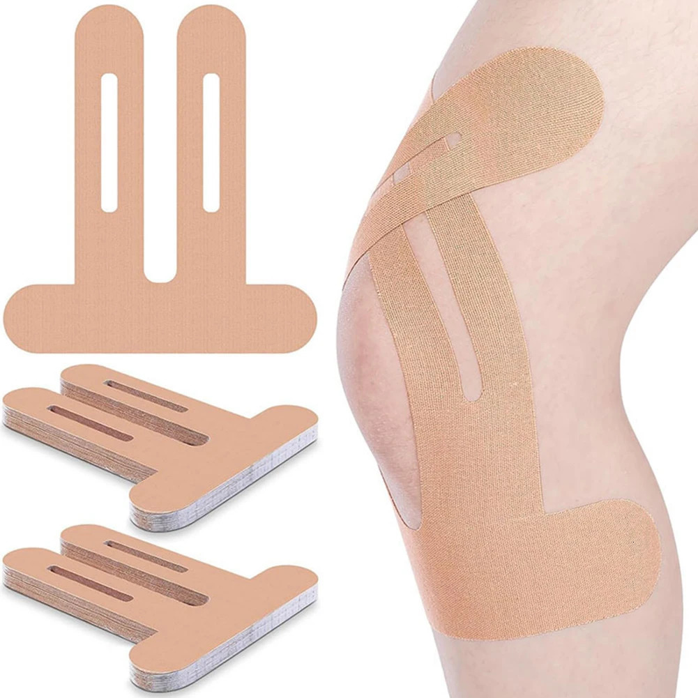 10Pcs Precut Athletic Tape Breathable Elastic Athletic Muscle Tape Seamless Precut Kinesiology Knee Pad for Outdoor Sports 250522