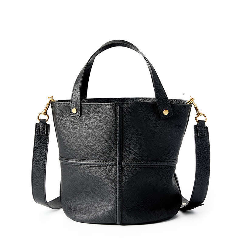 24 Early Autumn Niche Texture Versatile New Top Layer Cowhide Commuter Large Capacity Bucket Elegant Single Shoulder Crossbody Bag B5