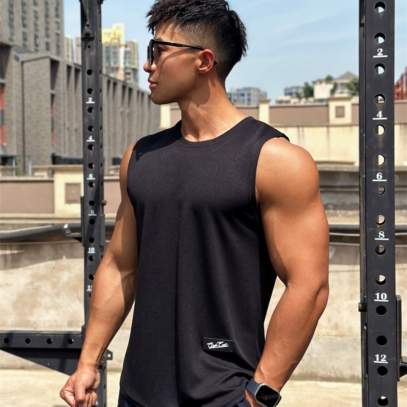 Mens fitness vest sleeveless shirt mesh breathable Underwear Running y250430Z